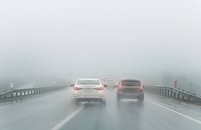Foggy day – thick mist reducing visibility
